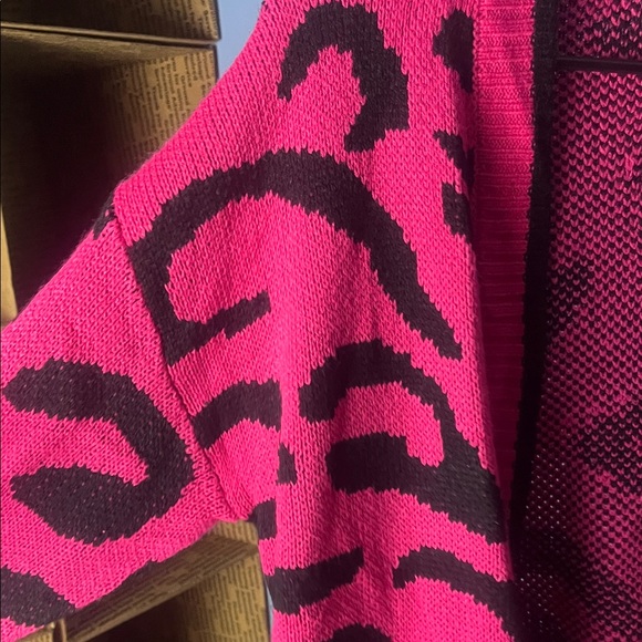 SHEIN Vibrant Pink and Black Cardigan - Picture 3 of 4